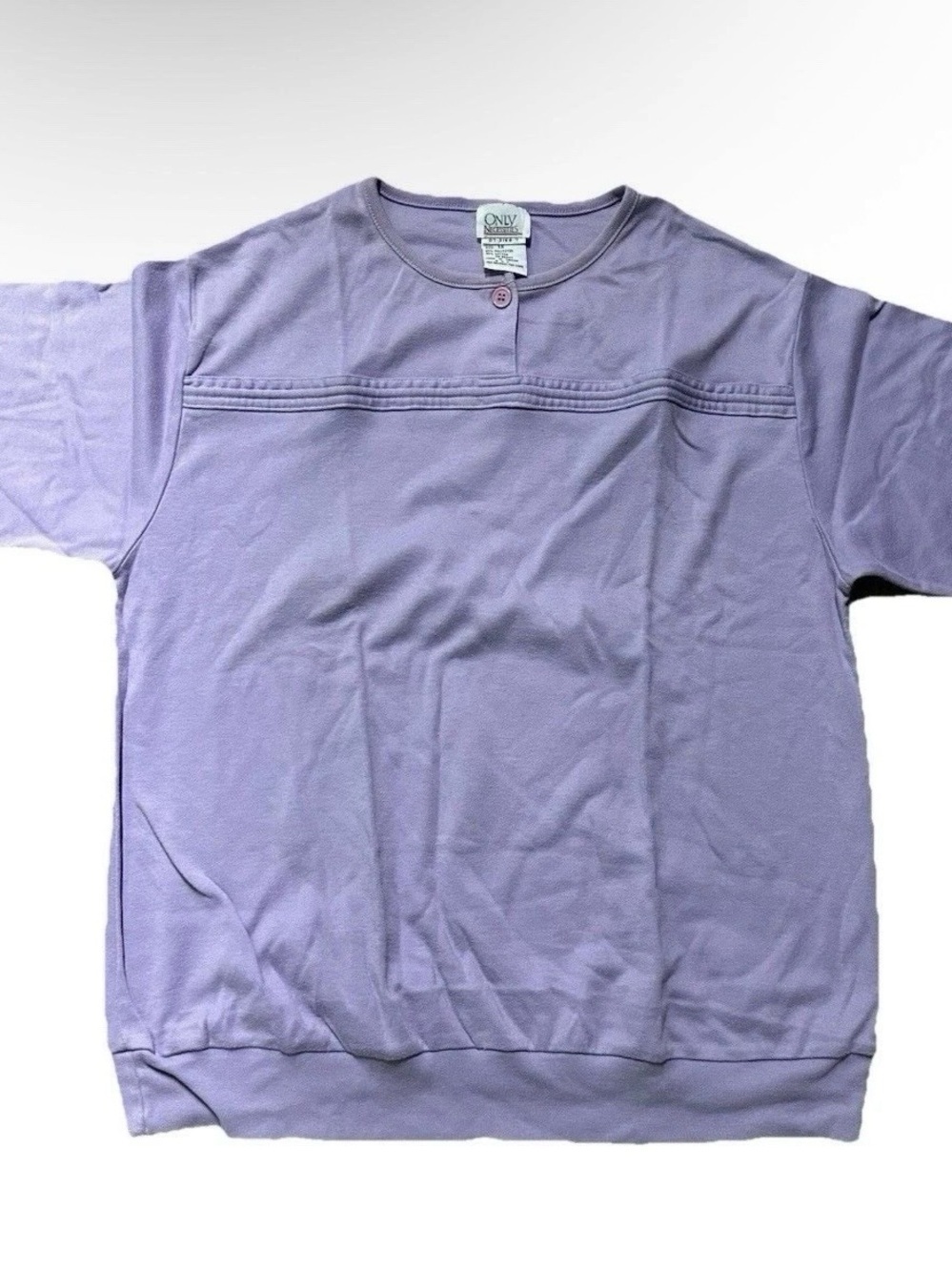 Women’s Only Necessities Purple Short Sleeve Shirt Size 1X Small Flaw